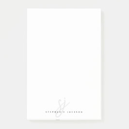 シンプルモノグラムイニシャル手文字スクリプト ポストイット