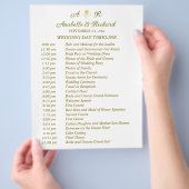 シンプルモノグラムエレガントなウェディングタイムライン チラシ (手)