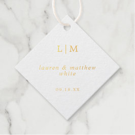シンプルモノグラムエレガントウェディング フェイバータグ