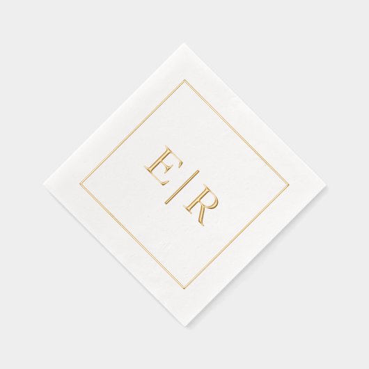 シンプルモノグラムエレガントウェディング 箔ナプキン (右)
