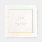 シンプルモノグラムエレガントウェディング 箔ナプキン (正面)