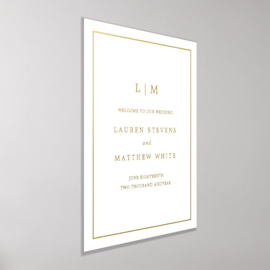 シンプルモノグラムエレガントウェディング 箔ポスター (レイダウン)