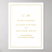 シンプルモノグラムエレガントウェディング 箔ポスター (正面)