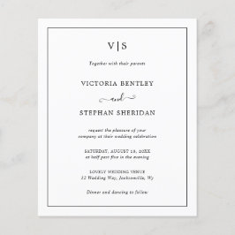 シンプルモノグラムエレガント予算結婚式招待状