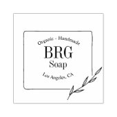 シンプルモノグラムオーガニック手製石鹸ゴム印 ラバースタンプ (インプリント)