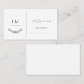 シンプルモノグラムカスタムジュエリー割引 割引カード (正面/裏面)