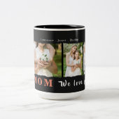 シンプルモノグラムカスタムフォトコラージュ母ファミリー ツートーンマグカップ (中央)