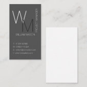 シンプルモノグラムグレープロフェッショナル名刺 名刺 (正面/裏面)