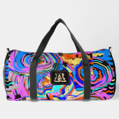 シンプルモノグラムシックパターンスポーツ旅行キャリーオン ダッフルバッグ (裏面)