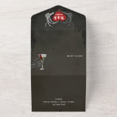 シンプルモノグラムスケルトンQRコード結婚ズ オールインワン招待状 (外側)