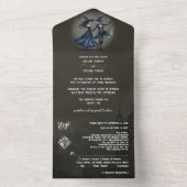 シンプルモノグラムスケルトンQRコード結婚ズ オールインワン招待状 (内側)