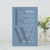シンプルモノグラムタイポグラフィミニマ結婚リストのメニュー (スタンド正面)