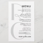 シンプルモノグラムタイポグラフィミニマ結婚リストのメニュー (正面)