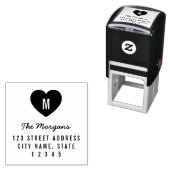 シンプルモノグラムハートファミリーホームアドレス セルフインキングスタンプ (インサイチュ)