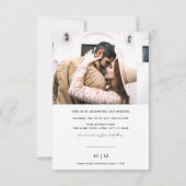 シンプルモノグラムバジェット結婚写真 招待状 (裏面)