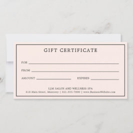 シンプルモノグラムピンク赤面ギフト券