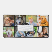 シンプルモノグラムファミリーペット8フォトコラージュカスタム デスクマット (キーボード&マウス)