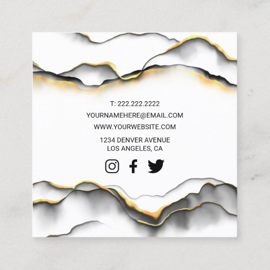 シンプルモノグラムフィットネスコーチ スクエア名刺 (裏面)