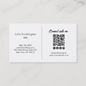 シンプルモノグラムブラックリネンルックプロフェッショナル 名刺 (裏面)