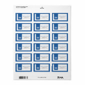 シンプルモノグラムブルーデザイナー住所 シール (フルシート)