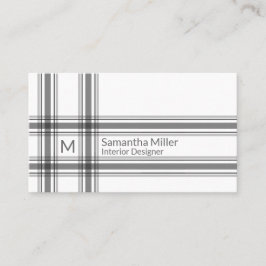 シンプルモノグラムプレイドストライプミニマモダンリスト 名刺