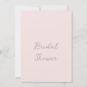 シンプルモノグラムミニマリストベージュブライダルシャワー 招待状 (裏面)