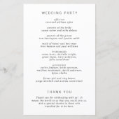 シンプルモノグラムミニマルモダン結婚式 プログラム (裏面)