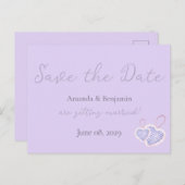 シンプルモノグラムミニマル結婚ラベンダーズ ポストカード (正面/裏面)