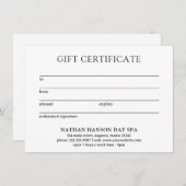 シンプルモノグラムモダンギフト証明書 (正面/裏面)