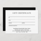 シンプルモノグラムモダンギフト証明書 (正面/裏面)