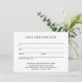 シンプルモノグラムモダンギフト証明書 (スタンド正面)