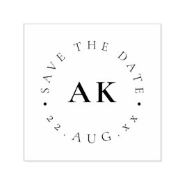 シンプルモノグラムモダンサークルミニマルフォント セルフインキングスタンプ