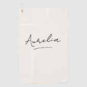 シンプルモノグラムモダンスフェミニンガーリー名 ゴルフタオル (正面)