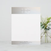 シンプルモノグラムモダンプロフェッショナルグレーシルバー レターヘッド (スタンド正面)