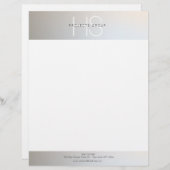 シンプルモノグラムモダンプロフェッショナルグレーシルバー レターヘッド (正面/裏面)