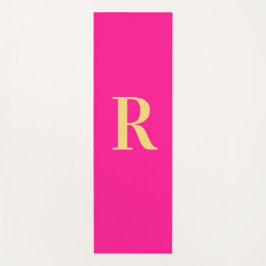 シンプルモノグラムモダンホットピンク ヨガマット