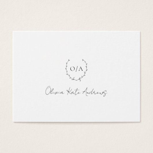 シンプルモノグラムリースエレガントギフト証明書 (正面)