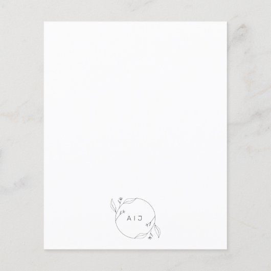 シンプルモノグラムリース予算結婚式招待状 (裏面)