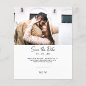 シンプルモノグラム予算結婚式の日付写真を保存 チラシ (裏面)