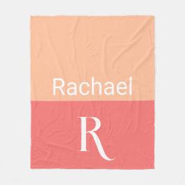 シンプルモノグラム名タイポグラフィ フリースブランケット