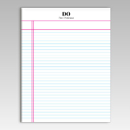 シンプルモノグラム名マージン大学ルールドメモ帳 ノートパッド