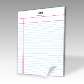 シンプルモノグラム名マージン大学ルールドメモ帳 ノートパッド