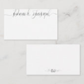 シンプルモノグラム手書きミニマリストグレー ノートカード (正面/裏面)