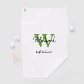 シンプルモノグラム最高のパパ名 ゴルフタオル (インサイチュ)