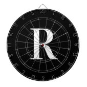 シンプルモノグラム白黒 ダーツボード (正面)