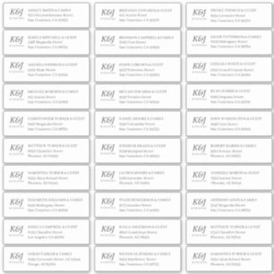 シンプルモノグラム結婚のゲスト名アドレス シール