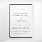 シンプルモノグラム結婚の3倍招待状 三つ折り招待状 (内部中)