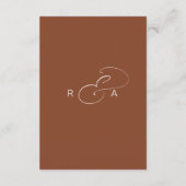 シンプルモノグラム結婚ズ詳細テラコッタ エンクロージャーカード (裏面)