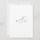 シンプルモノグラム結婚ミニマリスト 招待状 (裏面)