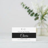 シンプルモノグラム結婚披露宴チケット 名刺 (スタンド正面)